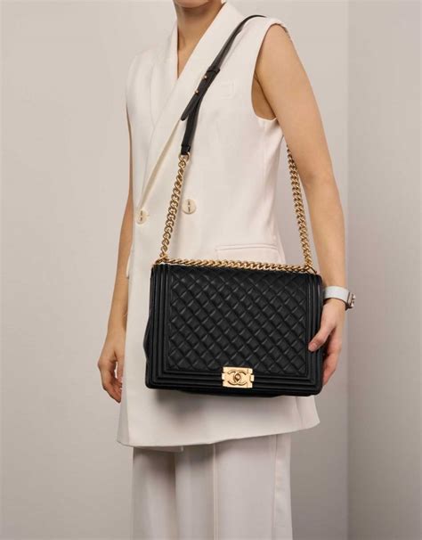 chanel cloth boy bag|Chanel black boyfriend bag.